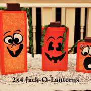 2x4 Jack-O-Lanterns