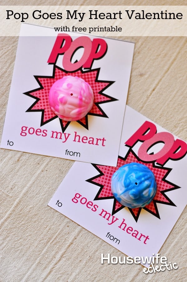 Pop Goes My Heart Valentine with free printable Housewife Eclectic