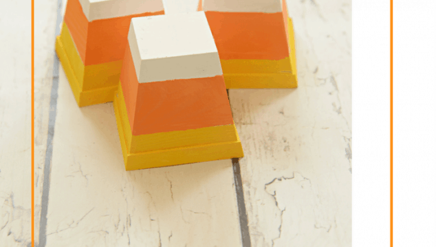 This darling Candy Corn Decor is made from little planters! The perfect Halloween decoration.