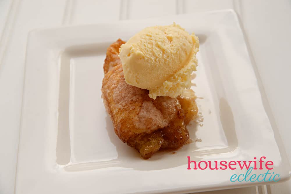 Easy Apple Dumplings : Topped with Ice Cream 