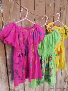girls play dress from mens tshirt, painted birthday shirt dresses
