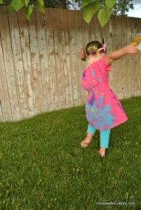 pink comfy play dress custom painted for birthday made from mens t-shirt HousewifeEclectic (2)