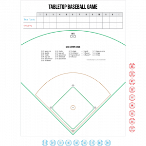 dice baseball scorecard game simulation
